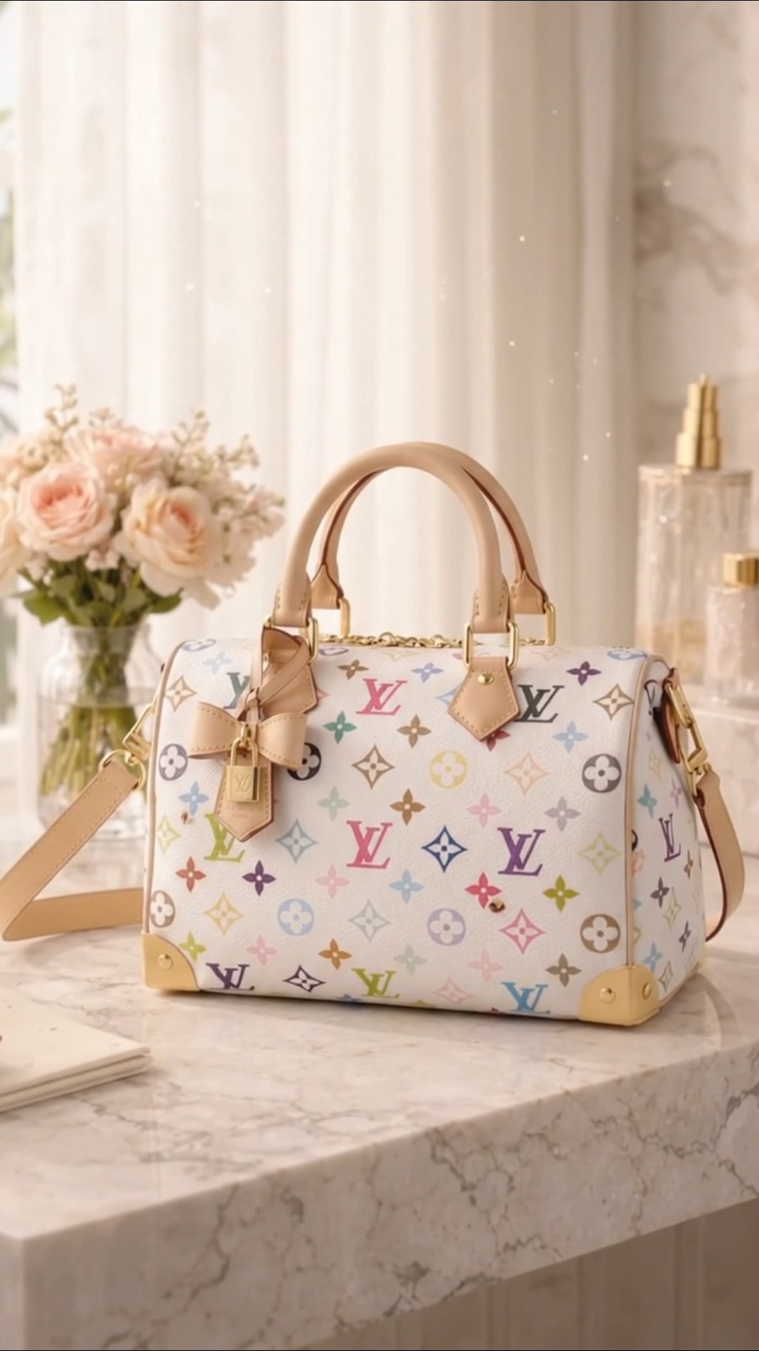 White Multicolor Luxury Boston Bag Review | Aesthetic Designer Bag