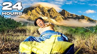 Surviving 24 Hours On Top of A Mountain *Dangerous*
