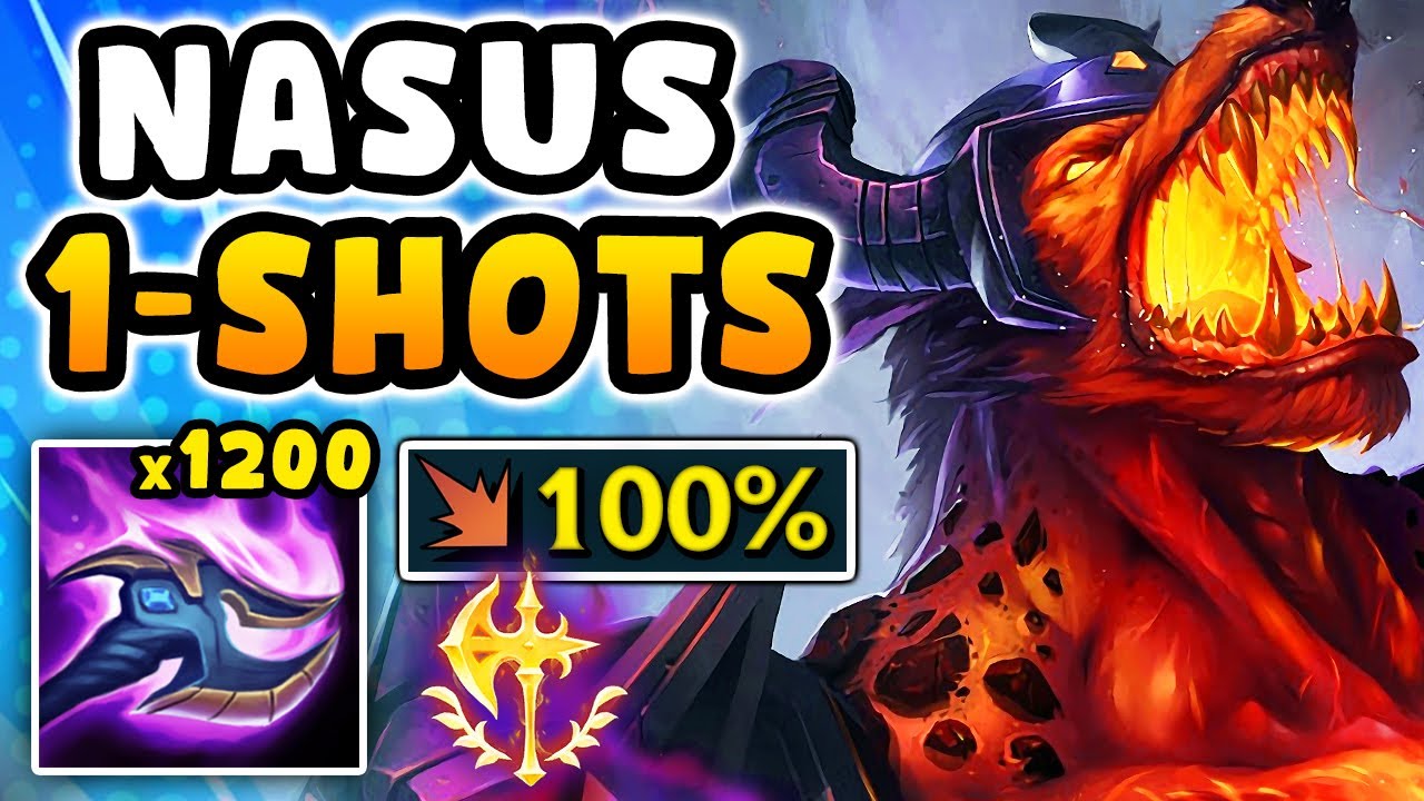 Nasus Jungle but one [Q] deletes your entire health bar (3021 CRIT!!, 1200 STACKS)
