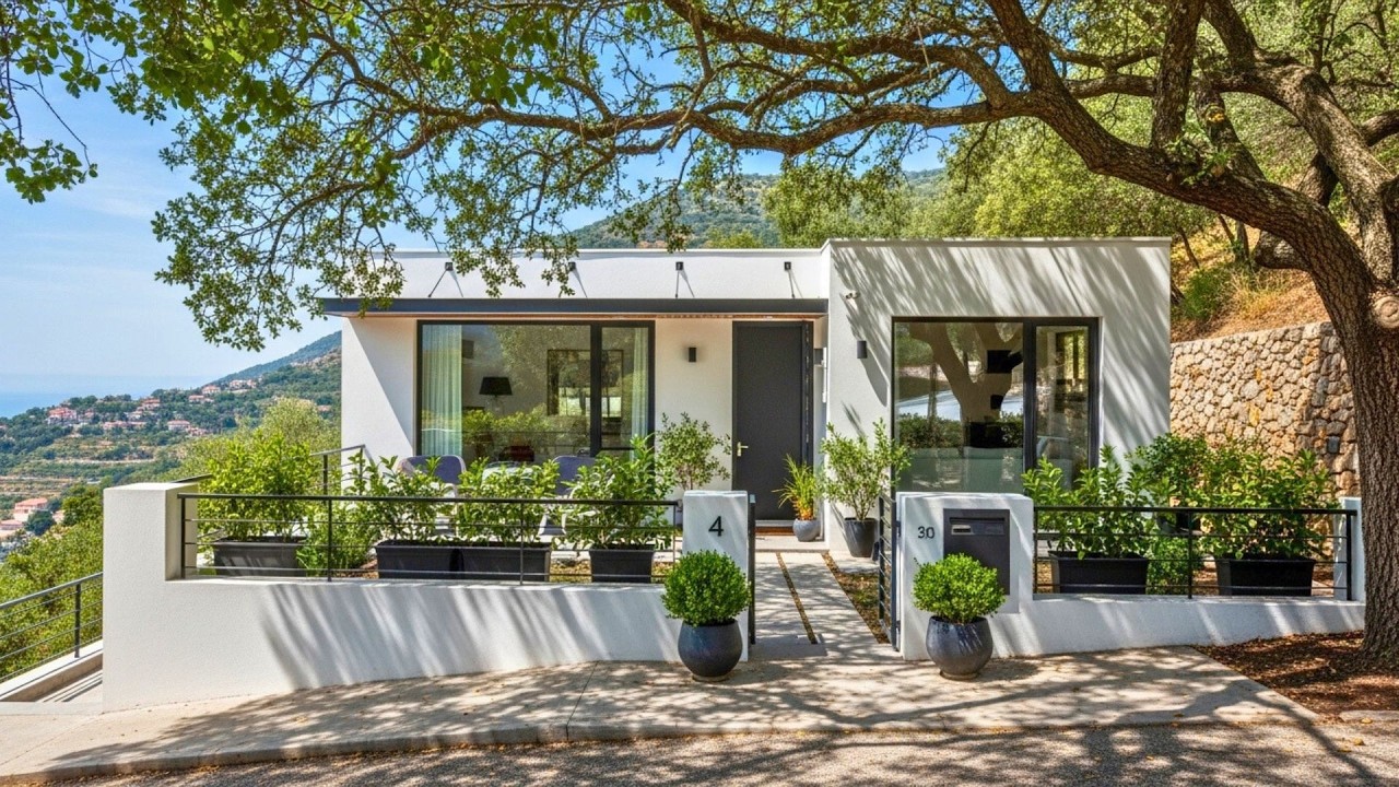 From Shaded Hillside Road To Modern Sanctuary  Mediterranean Tiny House With Sea View