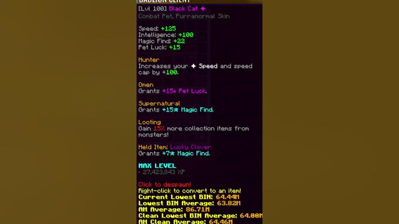 Black Cat Nerf!!! minecraft skyblock hypixel YouTube