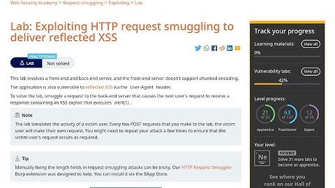 Web Security Academy | Request Smuggling | 10 - Deliver Reflected XSS