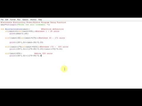 Calculate Electricity Power Python Program Using Function - YouTube