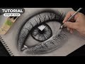 Drawing eye with charcoal  step by step