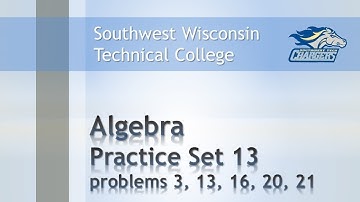 Math Review  - Algebra Chapter Practice Set 13 "Signed Number Skills Review"