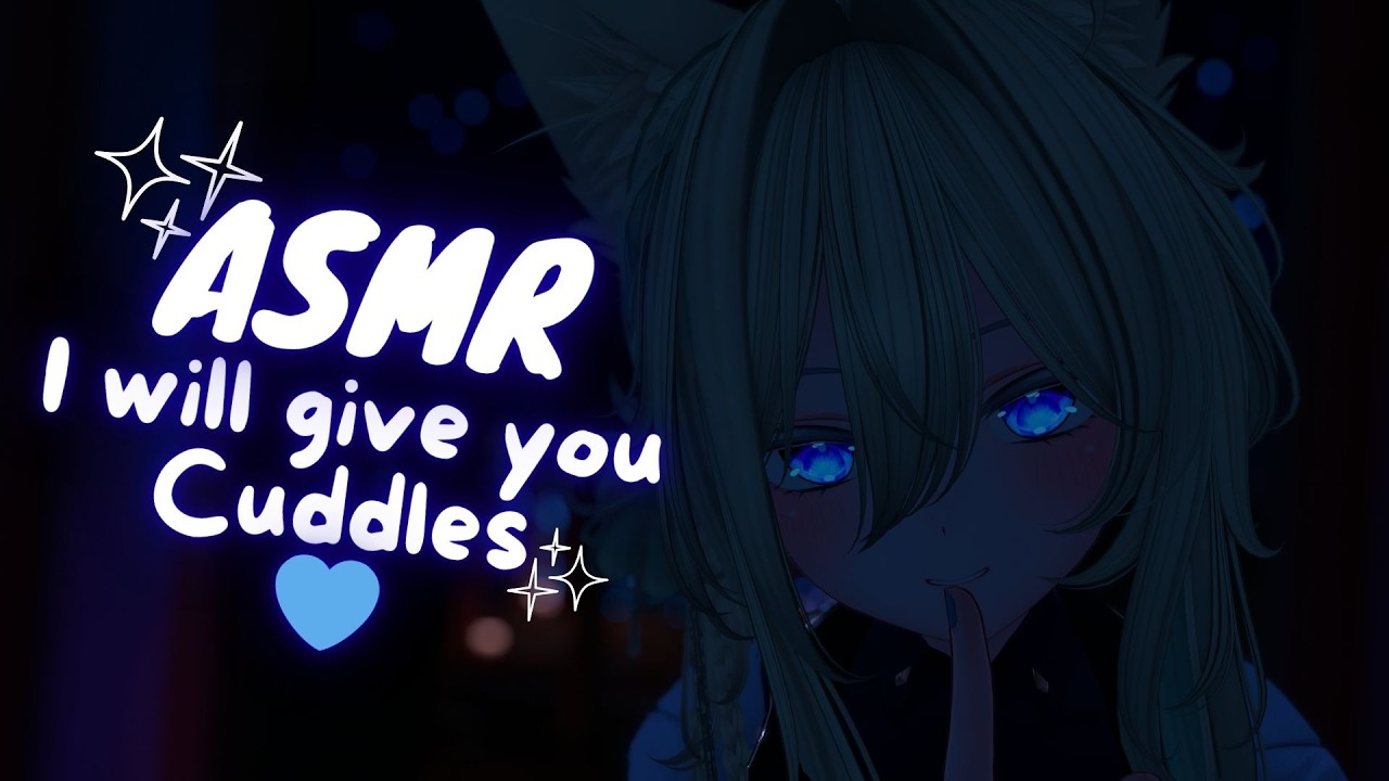 ASMR Wolfgirl Gives You Cuddles 💙 [Kisses, Sniff, Heartbeats, Ear Cleaning]
