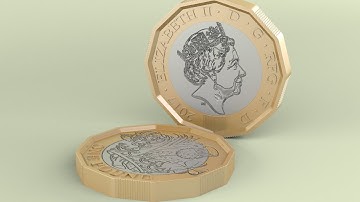 3Ds Max New British Pound Coin modeling tutorial