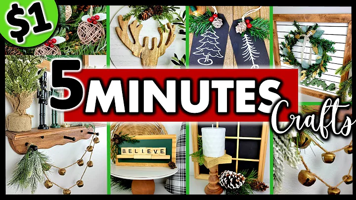 Grab $1 Supplies to DIY CHRISTMAS DECORATIONS in 5 MINUTES ~10 Dollar Store Christmas Decorations!