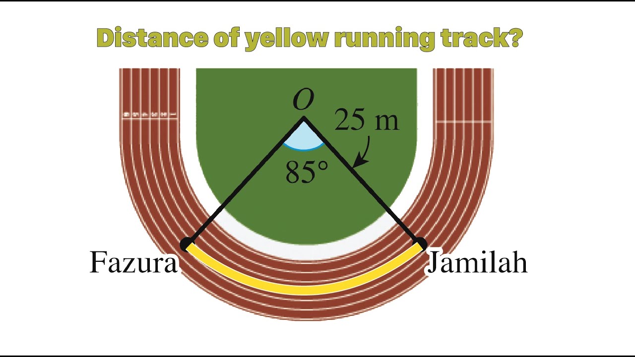 Find the distance of the yellow running track. - YouTube
