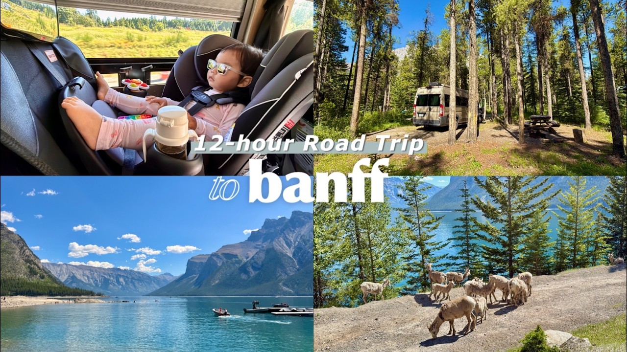 Eng) 밴쿠버→밴프 12시간 캠핑카 로드트립🚐 | 밴프여행 본격적으로 시작 | 1살 아기와 장거리 여행 팁 [캐나다로키 캠핑카여행] Ep.2