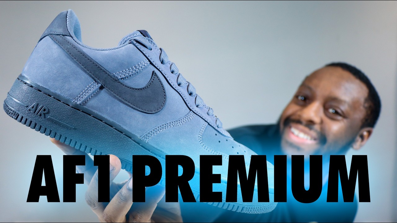 Nike Air Force 1 Premium PRM Dark Sky Blue Grey On Foot Review