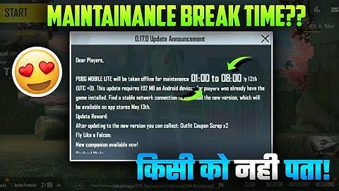 Pubg Mobile Lite 0.17.0 100% Confirmed Maintenance Break Time? 0.17.0 New Update InGame Notice |
