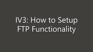 IV3 Vision Sensor Support | Advanced Functions | FTP Setup
