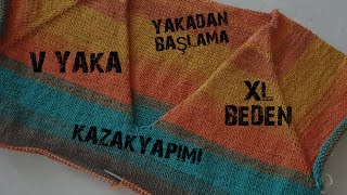 42 Beden Yakadan Başlama V Yaka Kazak Nasıl Yapılır? 1 Bölüm