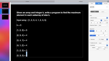 Finding the maximum element in subarrays of size K