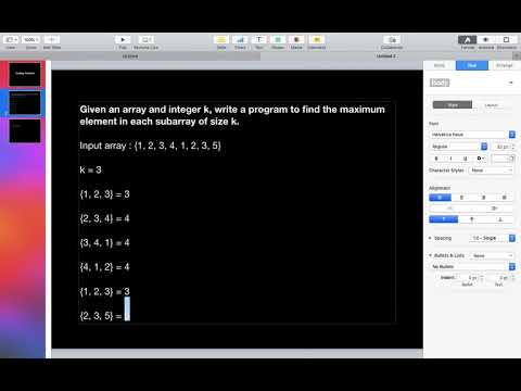 Finding the maximum element in subarrays of size K