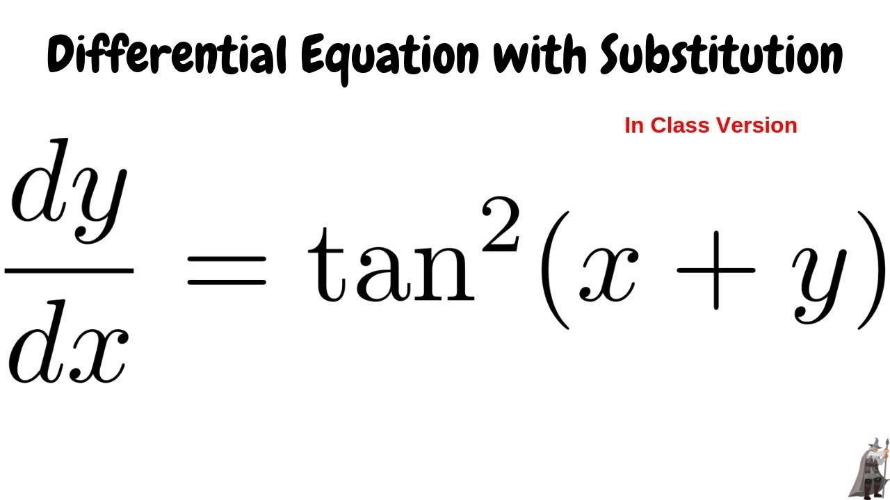 Solving The Differential Equation Dy Dx Tan 2 X Y Youtube