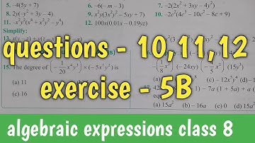 questions - 10,11,12 | exercise - 5B of class 8th maths | S chand maths | composite maths