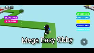 Playing Mega Easy Obby in Roblox