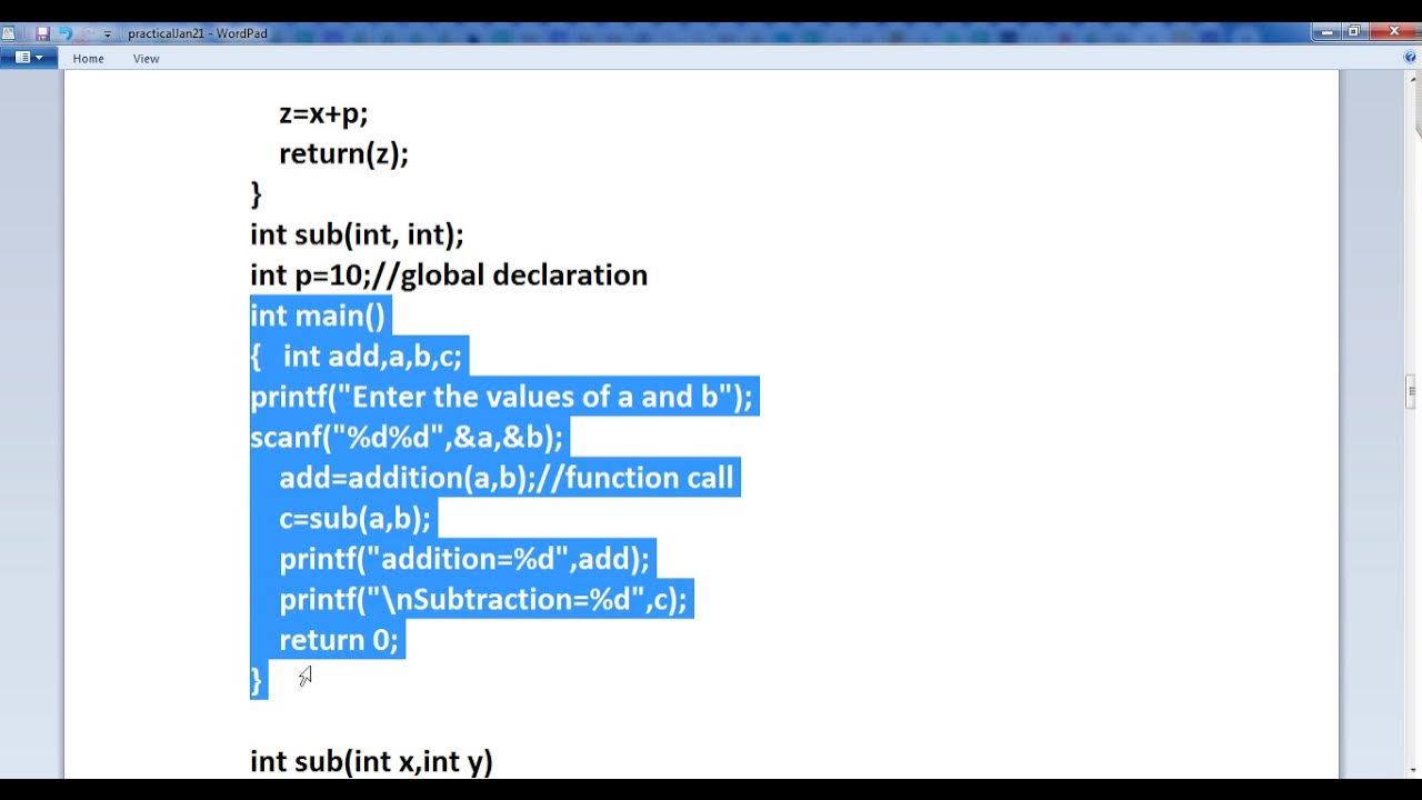 Functions Scope in C programming Local /Global/Block/file - YouTube