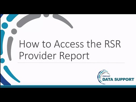 How to Access the RSR Provider Report