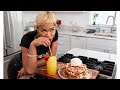 How To  Make Waffles w/ Butter Syrup & Peach Mimosas!