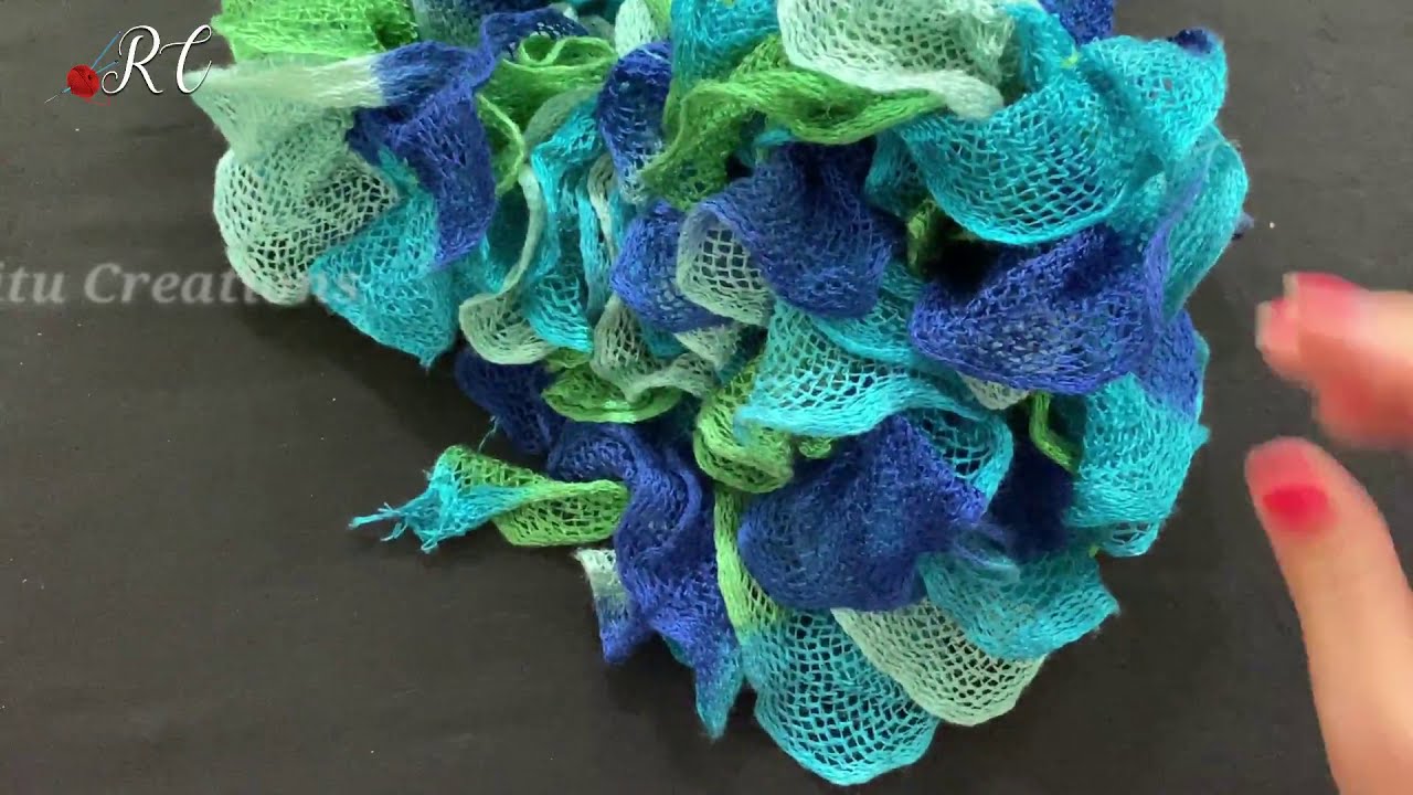 Knitting Latest Stole / Muffler with Rico Can Can Wool in Hindi