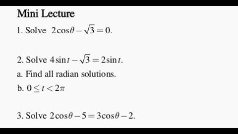 Trig: Solving Equations 1