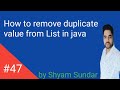 How to remove duplicate value from List in java || Shyam Sundar