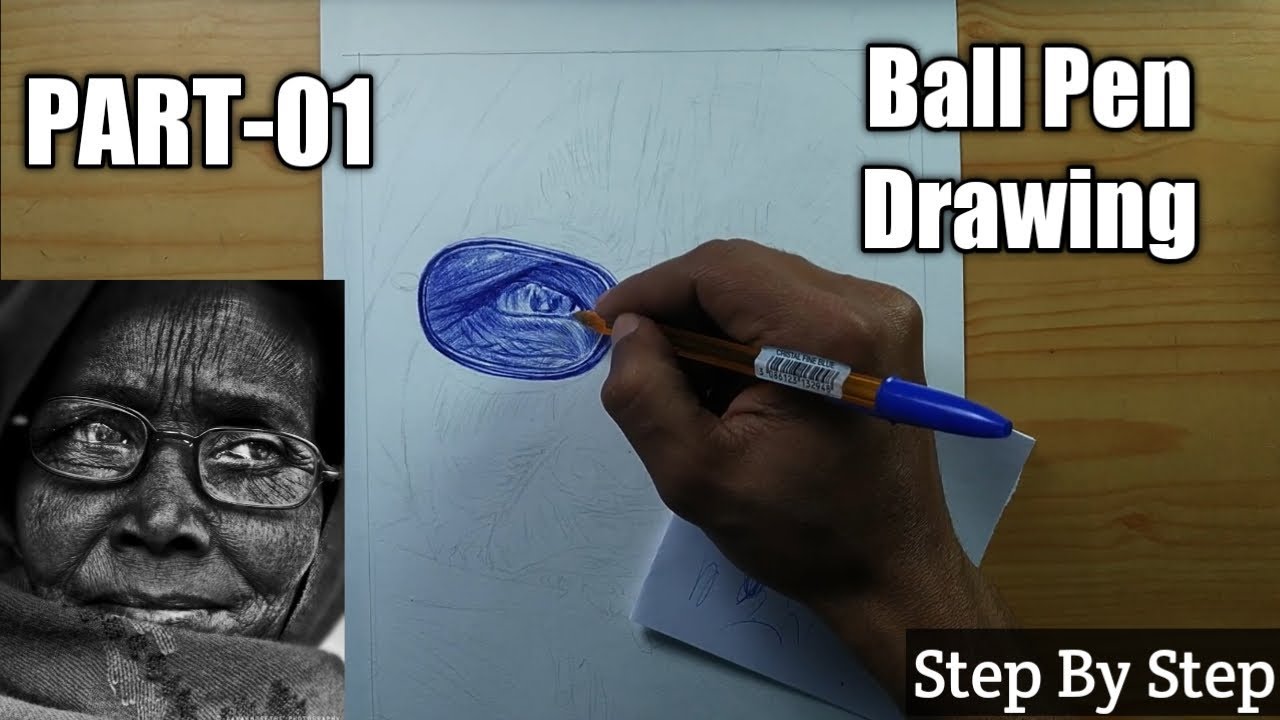 How to draw using ball pen | Step by step tutorial for beginners - YouTube