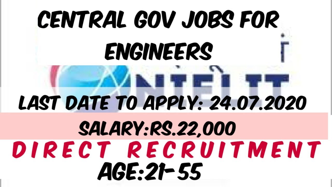NIELIT Recruitment for Engineers and 12th pass|Contract based jobs|Central Gov Jobs.