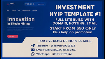 Investment HYIP Template #1 | Full Website Setup + Domain + Hosting + Email | Starts at Just $50