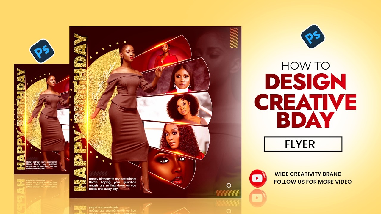How to Design a Luxury Creative Birthday Flyer in Photoshop | Step-by-Step Modern Birthday Design