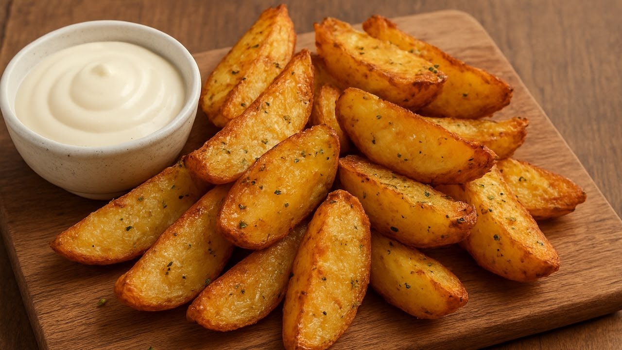 Картофель по-деревенски с сырным соусом — просто и вкусно!