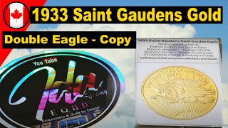1933 Saint Gaudens Gold Double Eagle Coin Copy