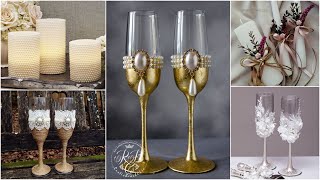 Beautiful DIY Wedding Decor Ideas DIY Candle & Champagne Flutes Wedding