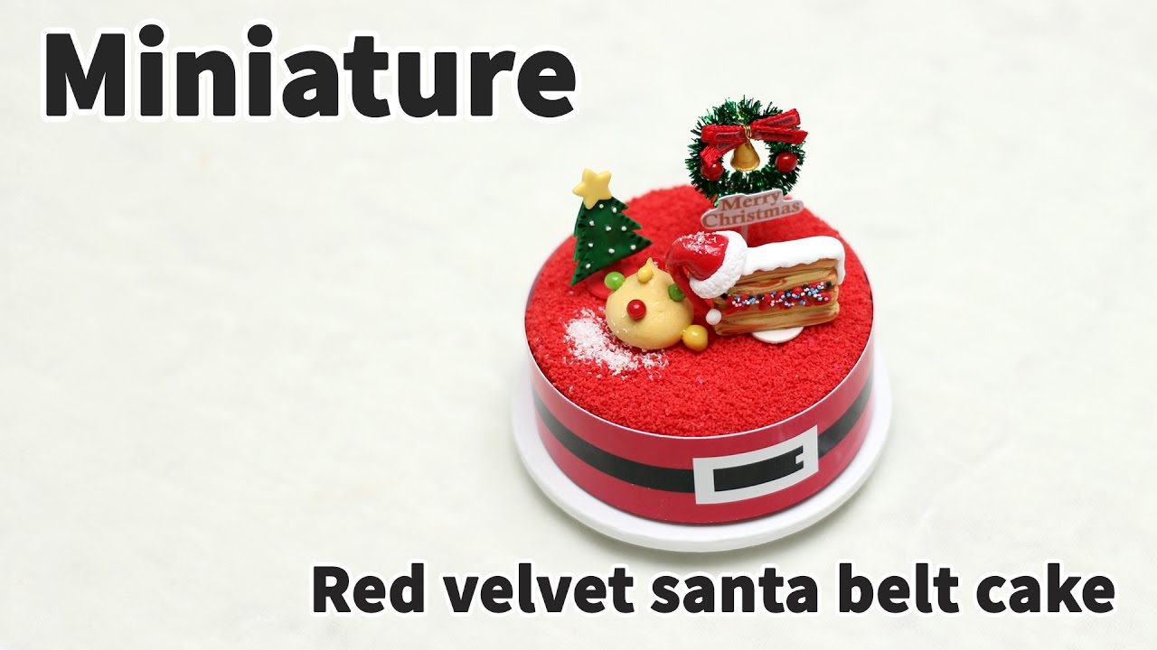 미니어처 크리스마스 케이크 * 2016 레드벨벳 산타벨트(파리바게트) - Miniature cake