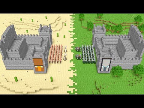 Minecraft Villager Castle vs Pillager Castle
