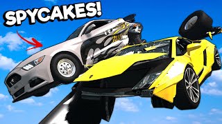 Spycakes & I Ruined $10,567,345 Worth of Mustangs & Lamborghinis in BeamNG Drive!