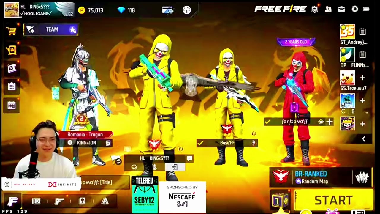 King Seby se joacă Free Fire Cu Busu!Push la BR Rank!💛✅
