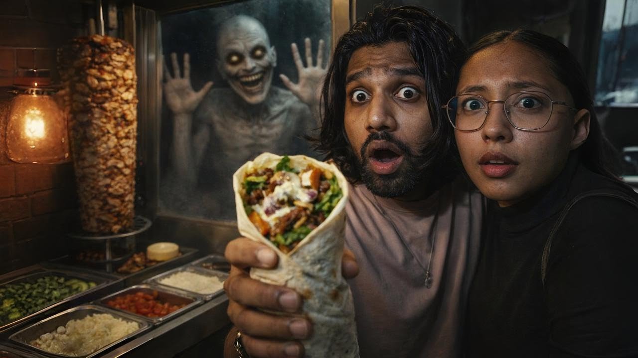 Mundeer Does Night Shift with POOJA at Shawarma Kiosk👻