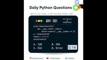 Python Coding challenge - Day 201 | What is the output of the following Python Code? #python