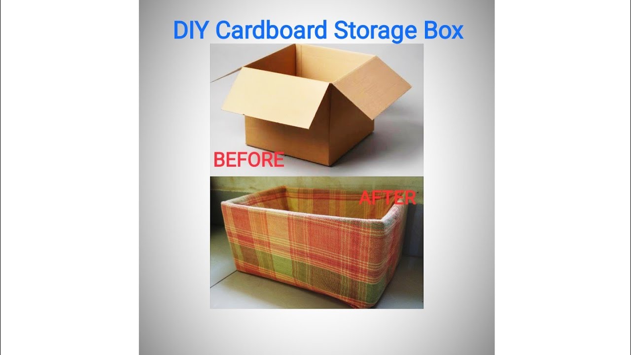 Easy DIY Cardboard Storage Box /Cardboard box organizer /Storage box ...