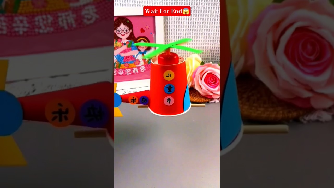 Flying Cup Helicopter 🚁 | Easy Paper Craft for Kids 