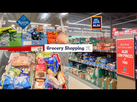 GROCERY SHOPPING VLOG | GROCERY HAUL COMPILATION SAM'S CLUB, ALDI, & WALMART