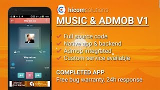 Music With Admob Android App Template, Script, Source Code For Sale