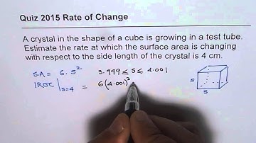 Instantaneous Rate of Change of Surface Area of Cube Crystal