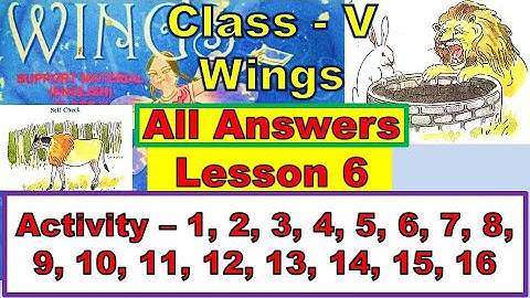 Class 5 wings lesson 6 activity 1 to 16 all answers, question answer west bengal board english