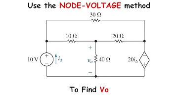 Use the NODE-VOLTAGE method to find the value of Vo in a circuit with A DEPENDENT SOURCE