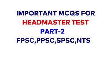 Important MCQs for Headmaster Test Part 2